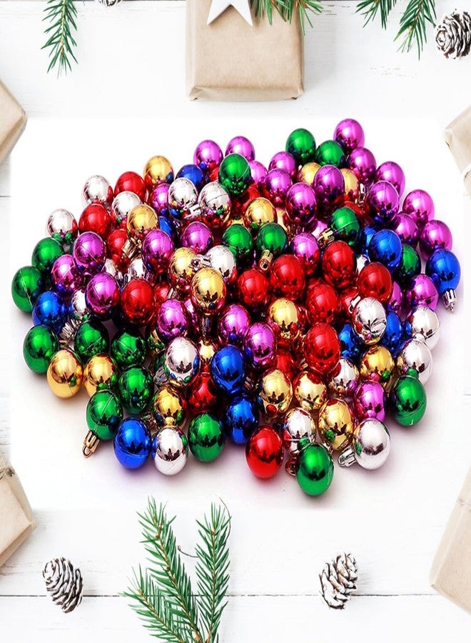 TKYGU 144 PCS/1.18 inch Christmas Tree Ornaments, Christmas Ball Decoration Set Color Mixing（Red Green Gold Blue Rose red Silver） Christmas Ball Shatterproof Hanging Tree Ornament Set - Image 1